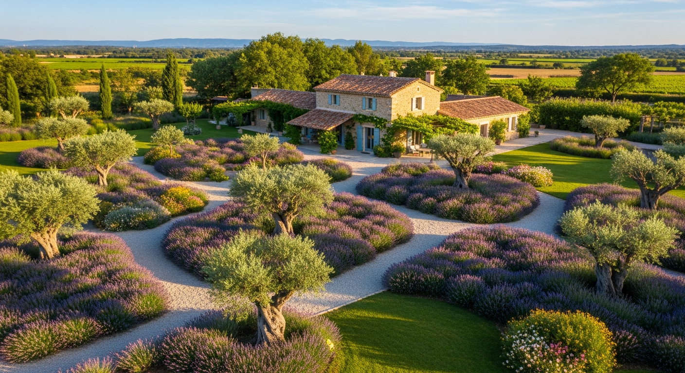 Vue aérienne Les Jardins de Bonnemie